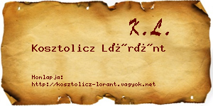 Kosztolicz Lóránt névjegykártya