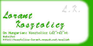 lorant kosztolicz business card